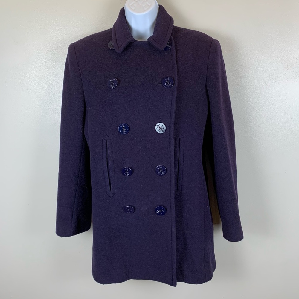 Lauren Ralph Lauren Wool Cashmere Blend  Peacoat Size 6 Plum Purple Classic Coat